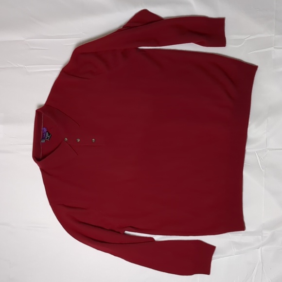 Cashmere Red Collared Sweater Men's XL - Picture 2 of 7